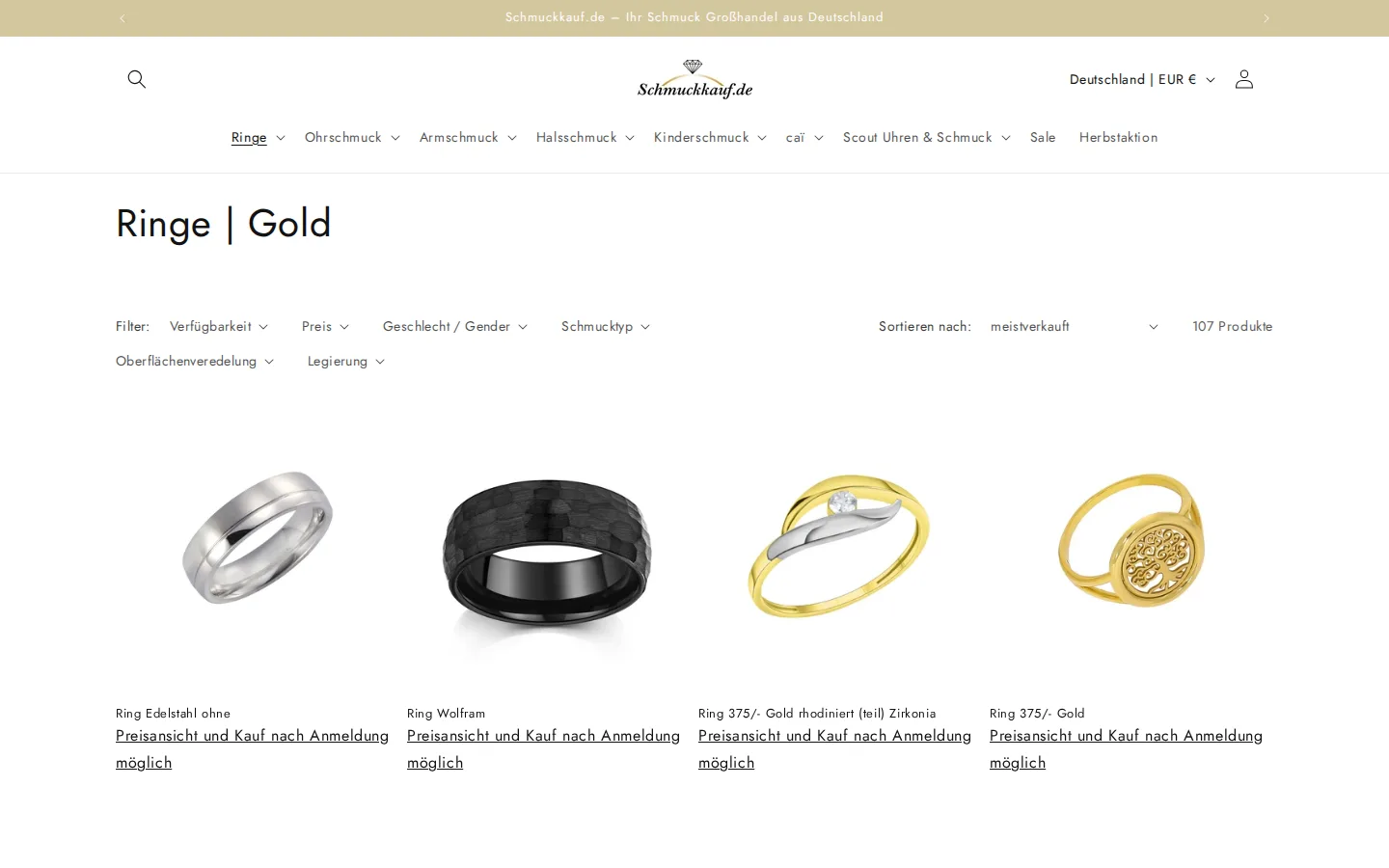 Kollektion Ringe in Gold