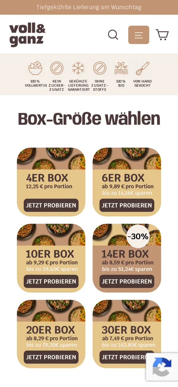 Startseite auf dem Handy